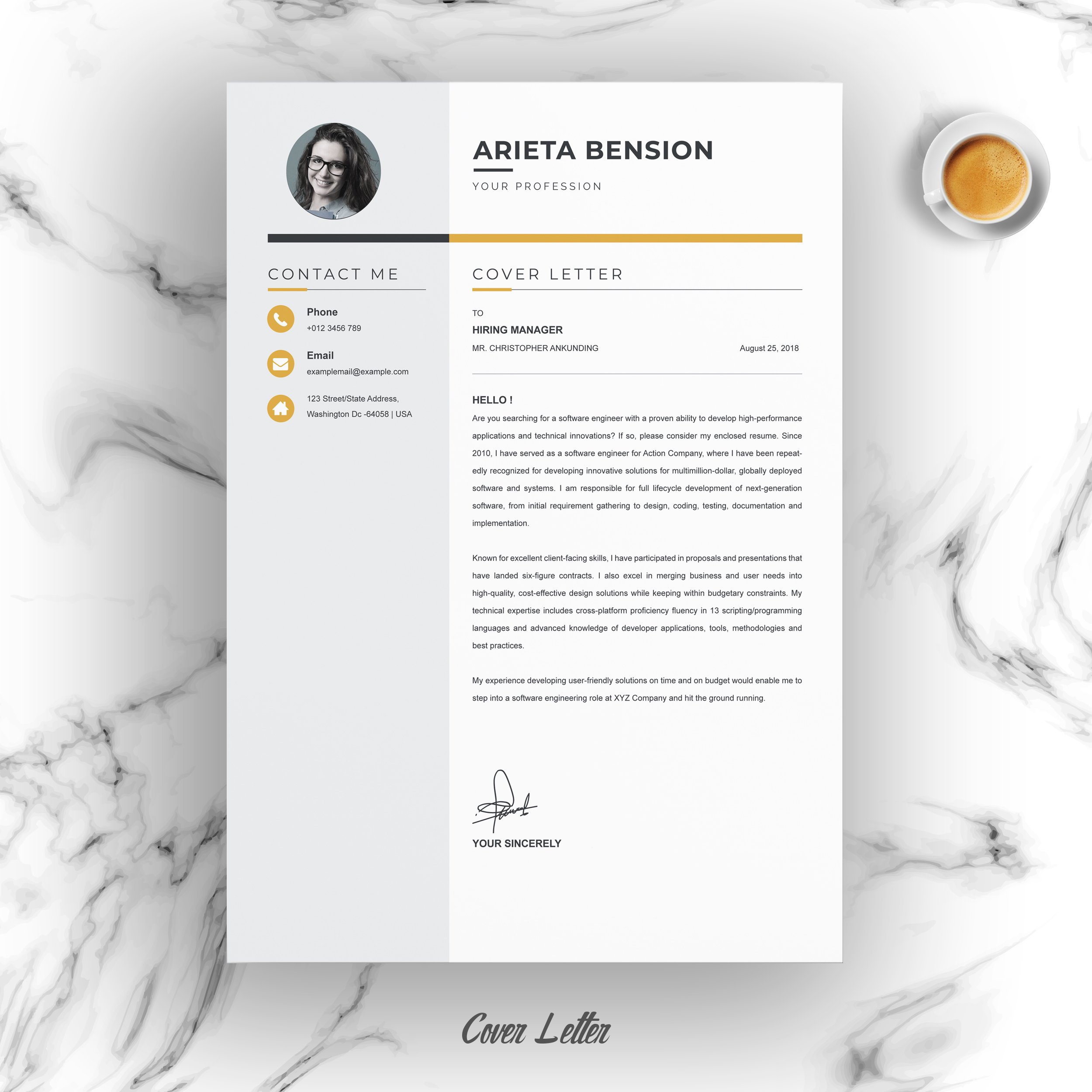 04 resume cover letter page free resume design template 92