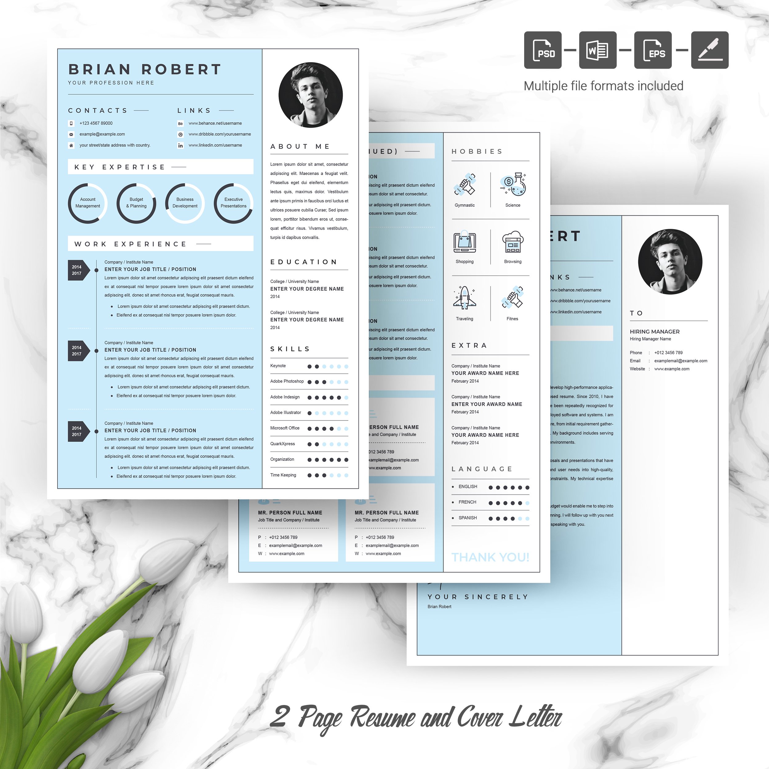 04 3 pages free resume design template 111