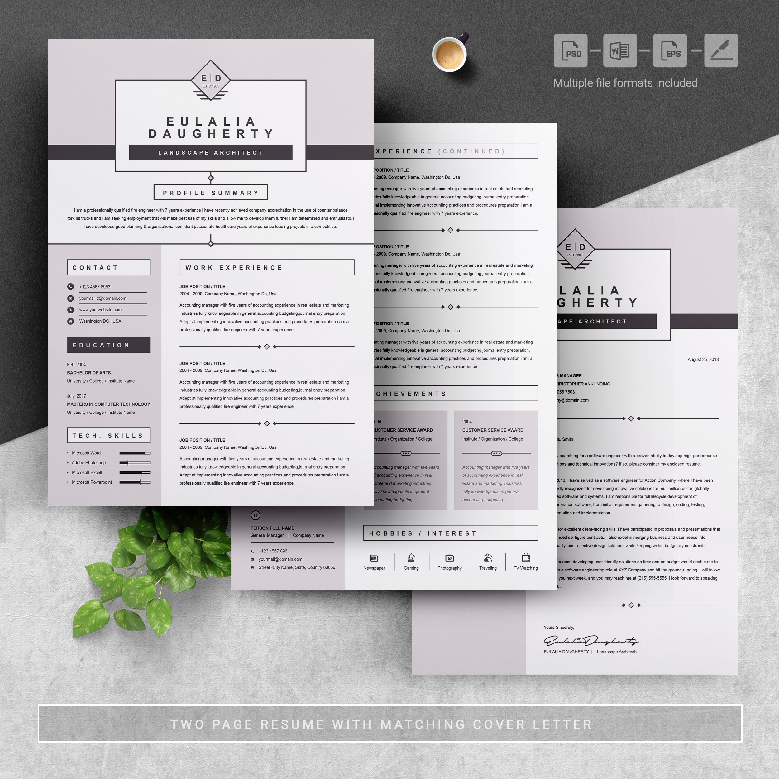 04 3 pages free resume design template 367