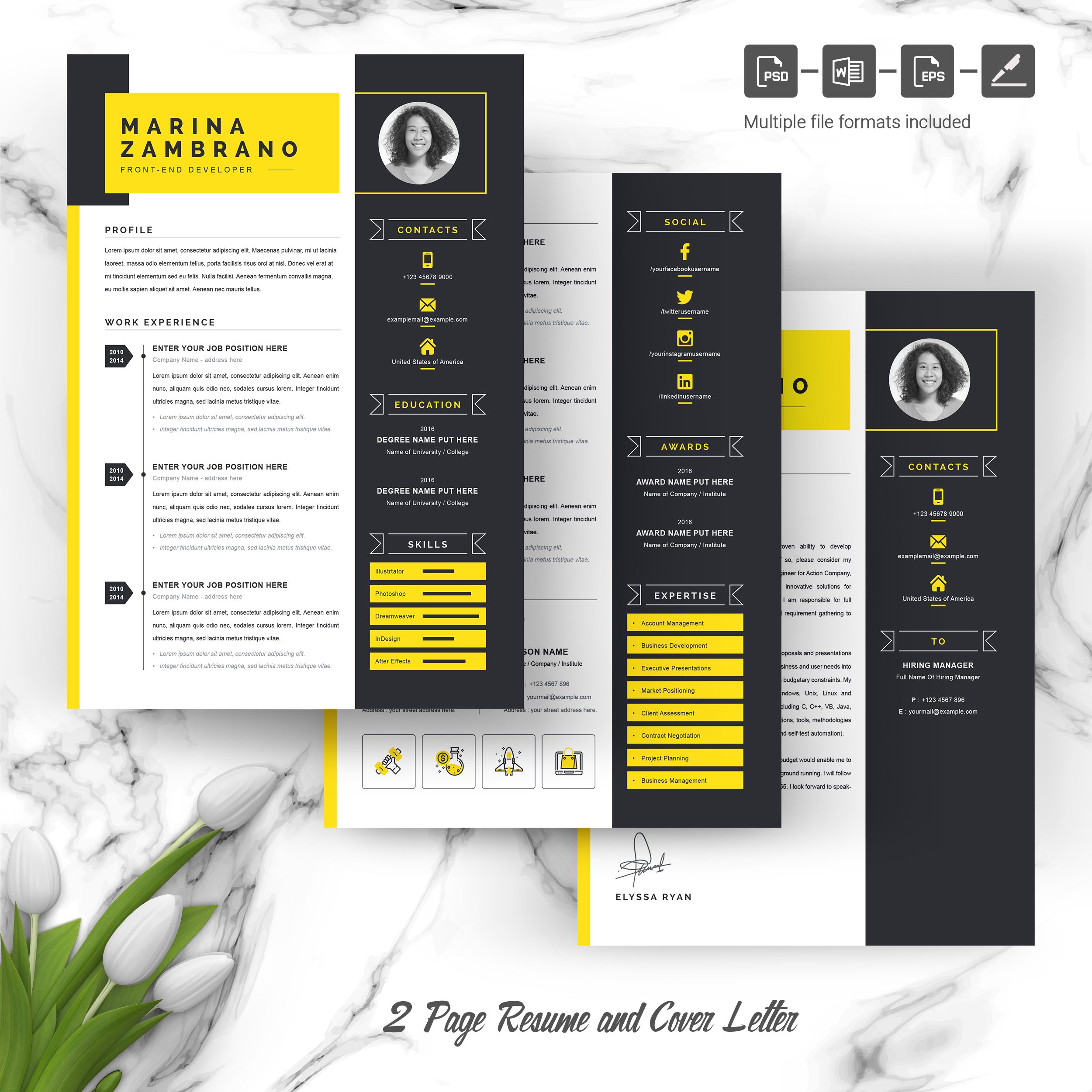 04 3 pages free resume design template 436