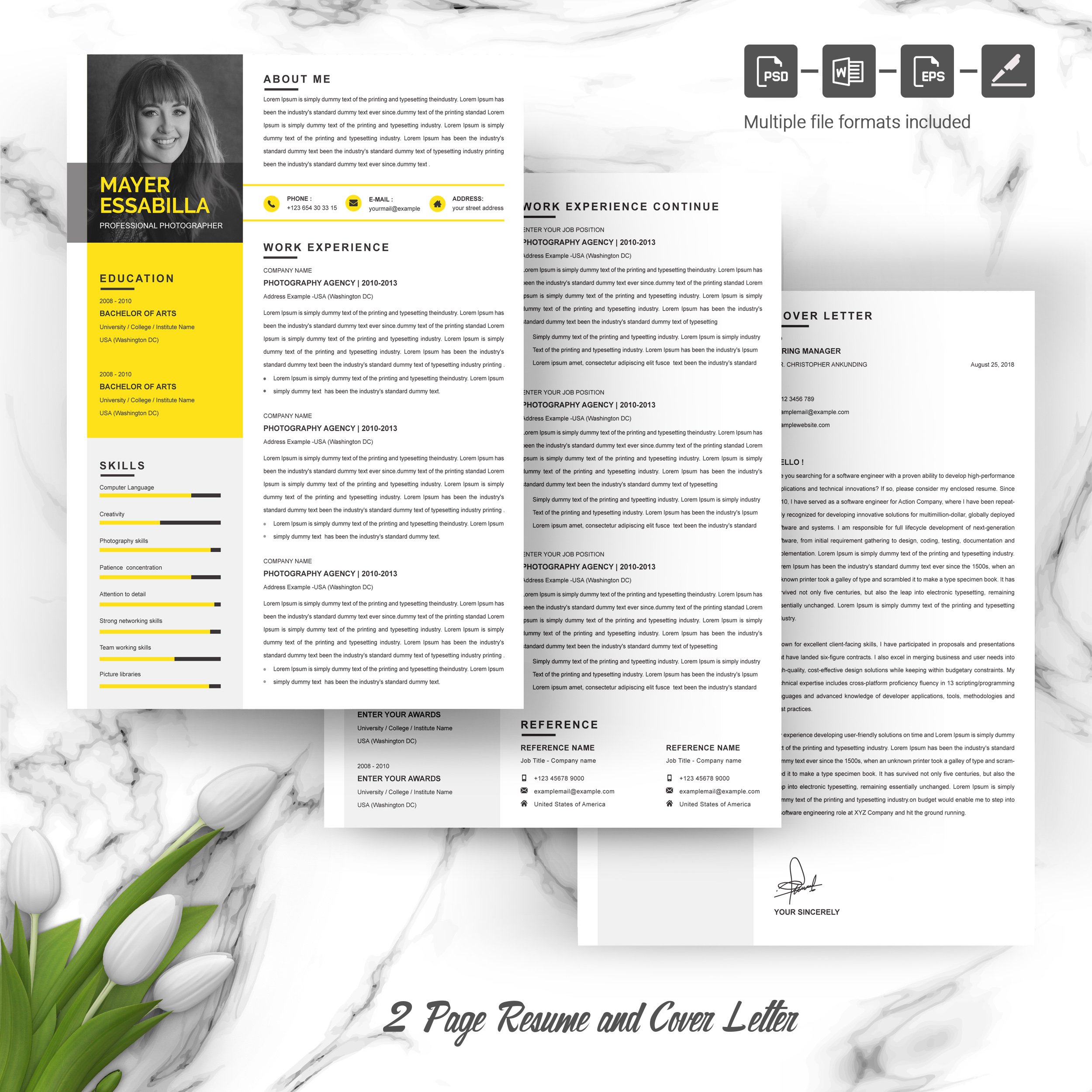 04 3 pages free resume design template 756