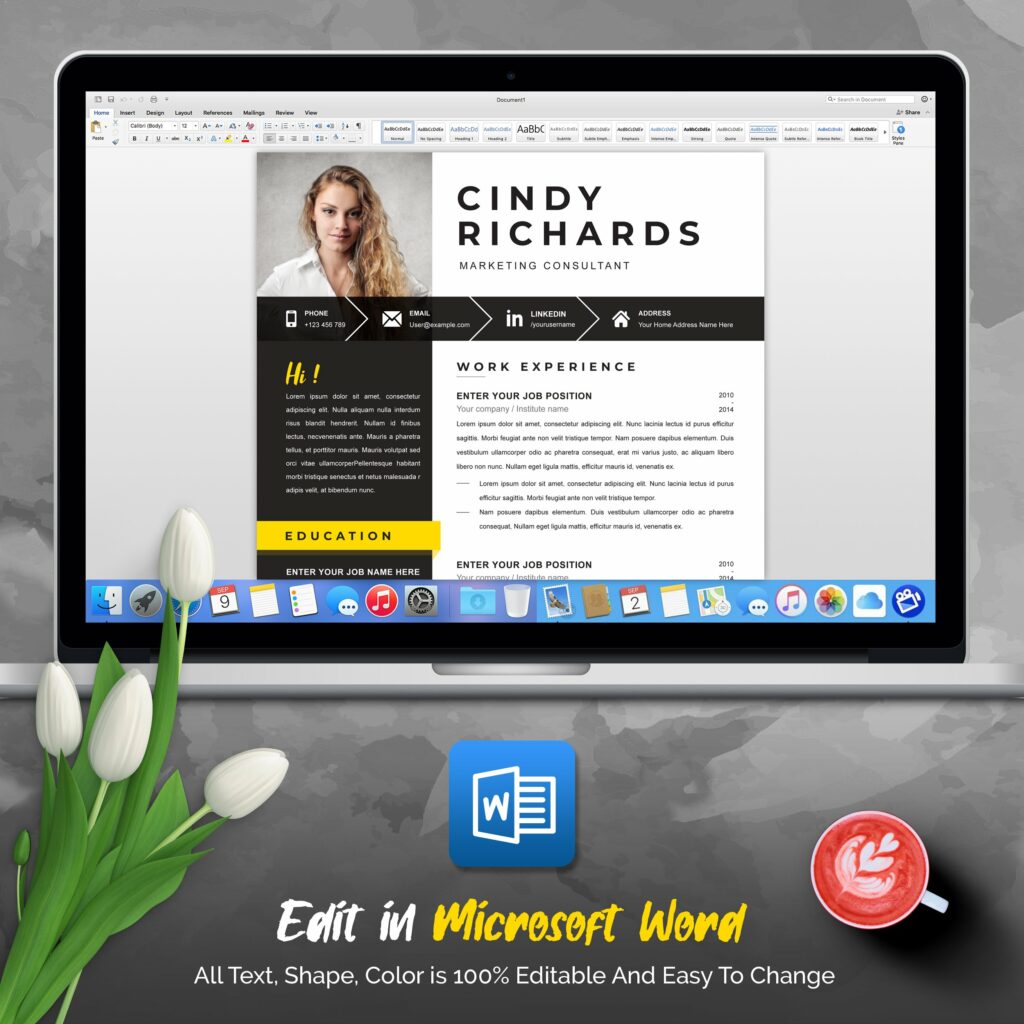 Creative Resume Modern CV Template MasterBundles