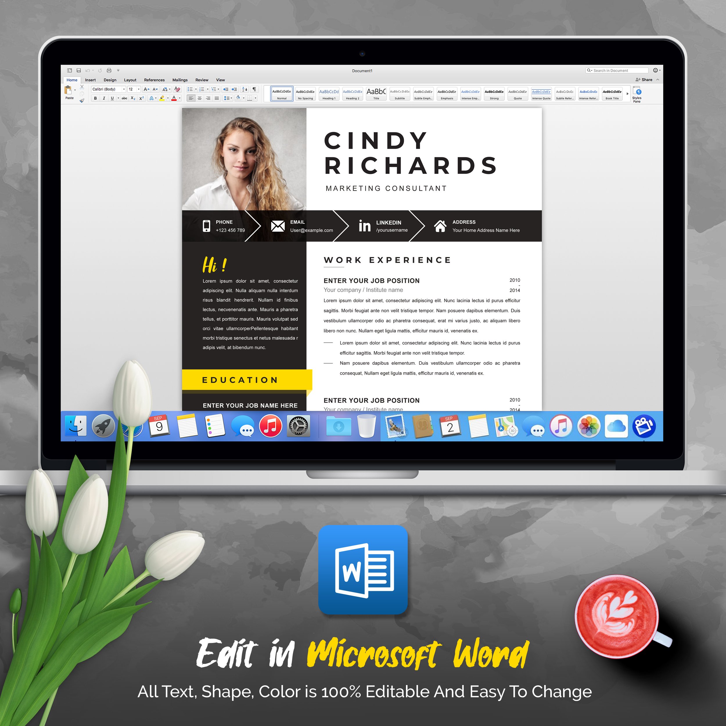 04 4 pages professional ms word aple pages eps photoshop psd resume cv design template design by resume inventor 31