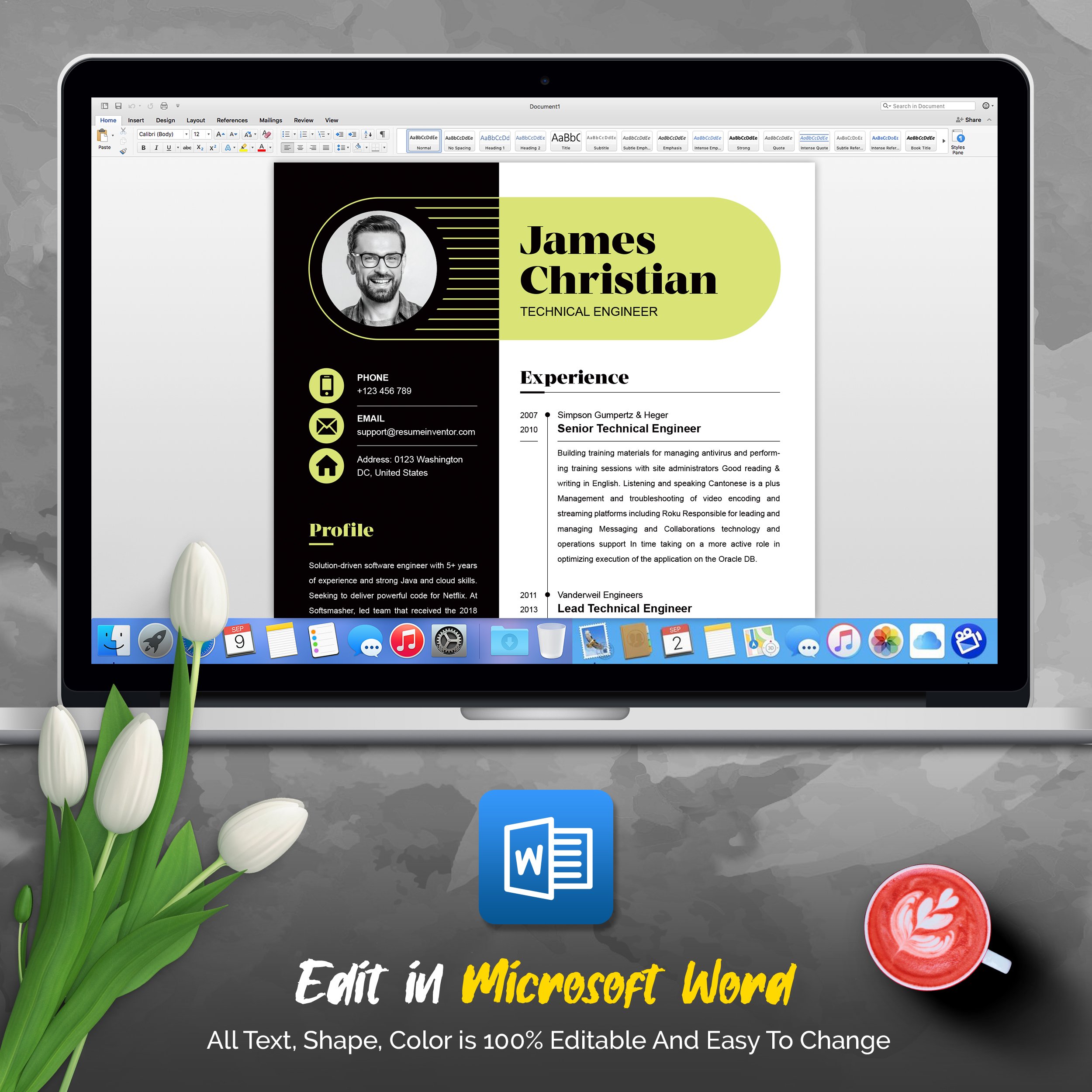 04 4 pages professional ms word aple pages eps photoshop psd resume cv design template design by resume inventor 939