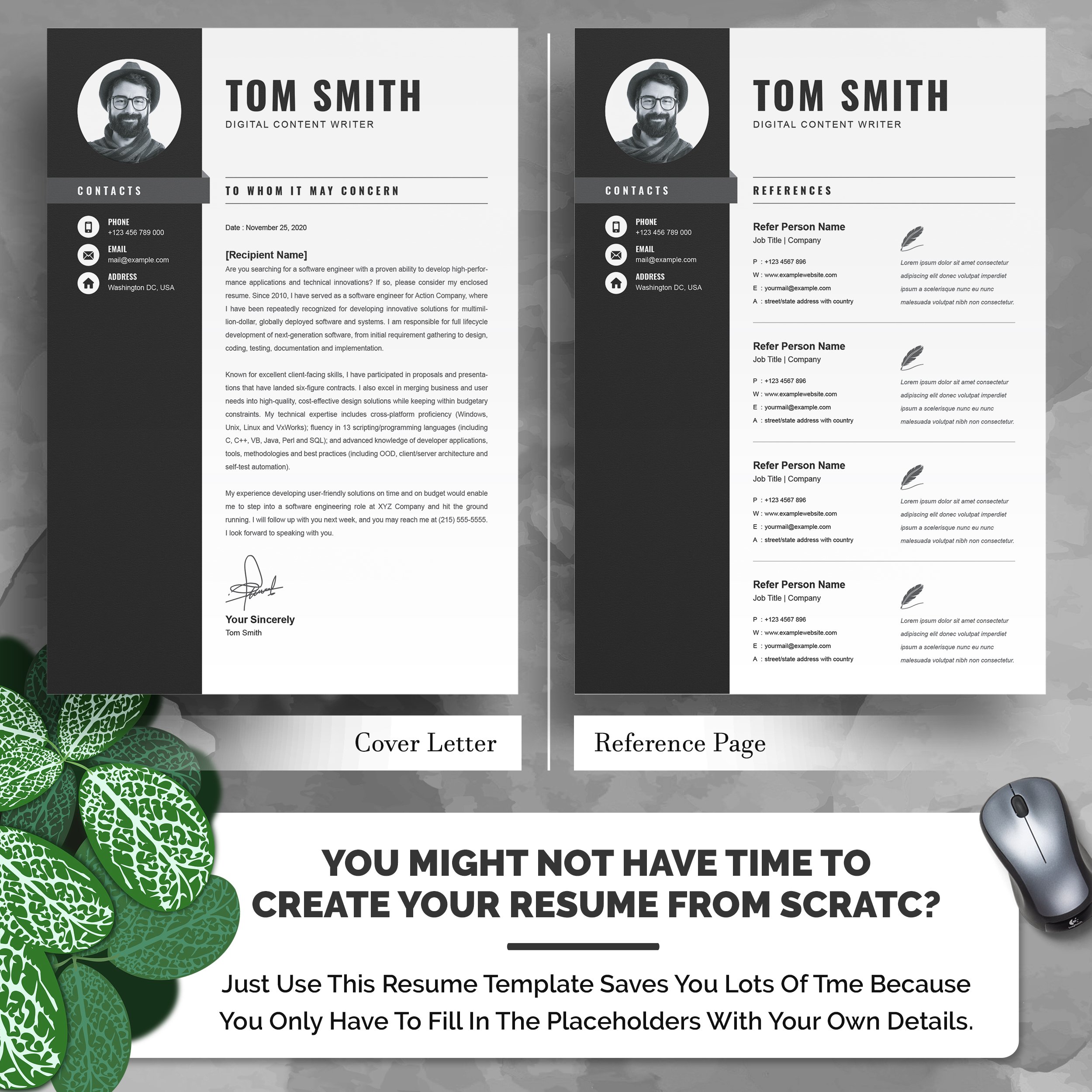04 5 pages professional ms word aple pages eps photoshop psd resume cv design template design by resume inventor 725