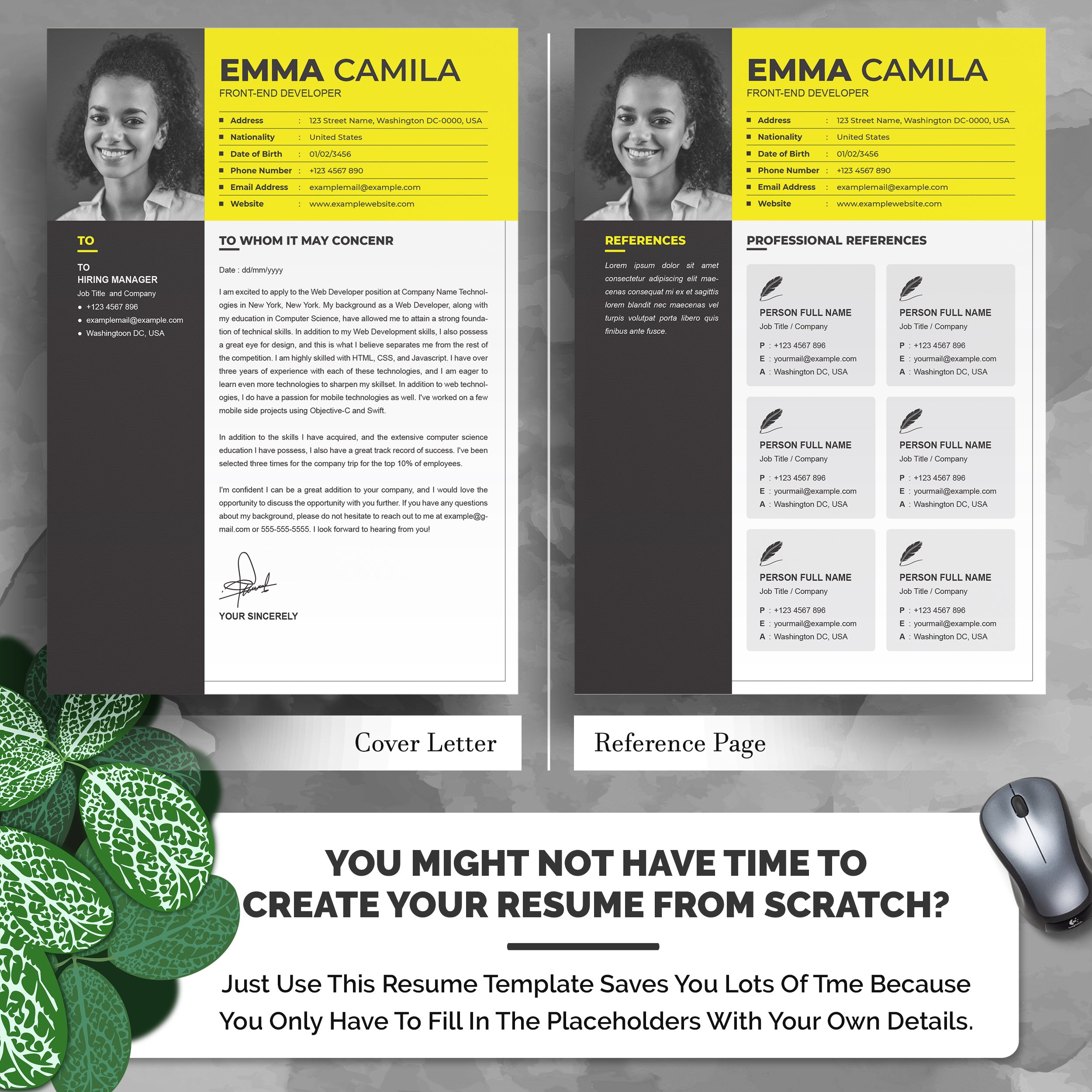 04 5 pages professional ms word aple pages eps photoshop psd resume cv design template design by resume inventor 785