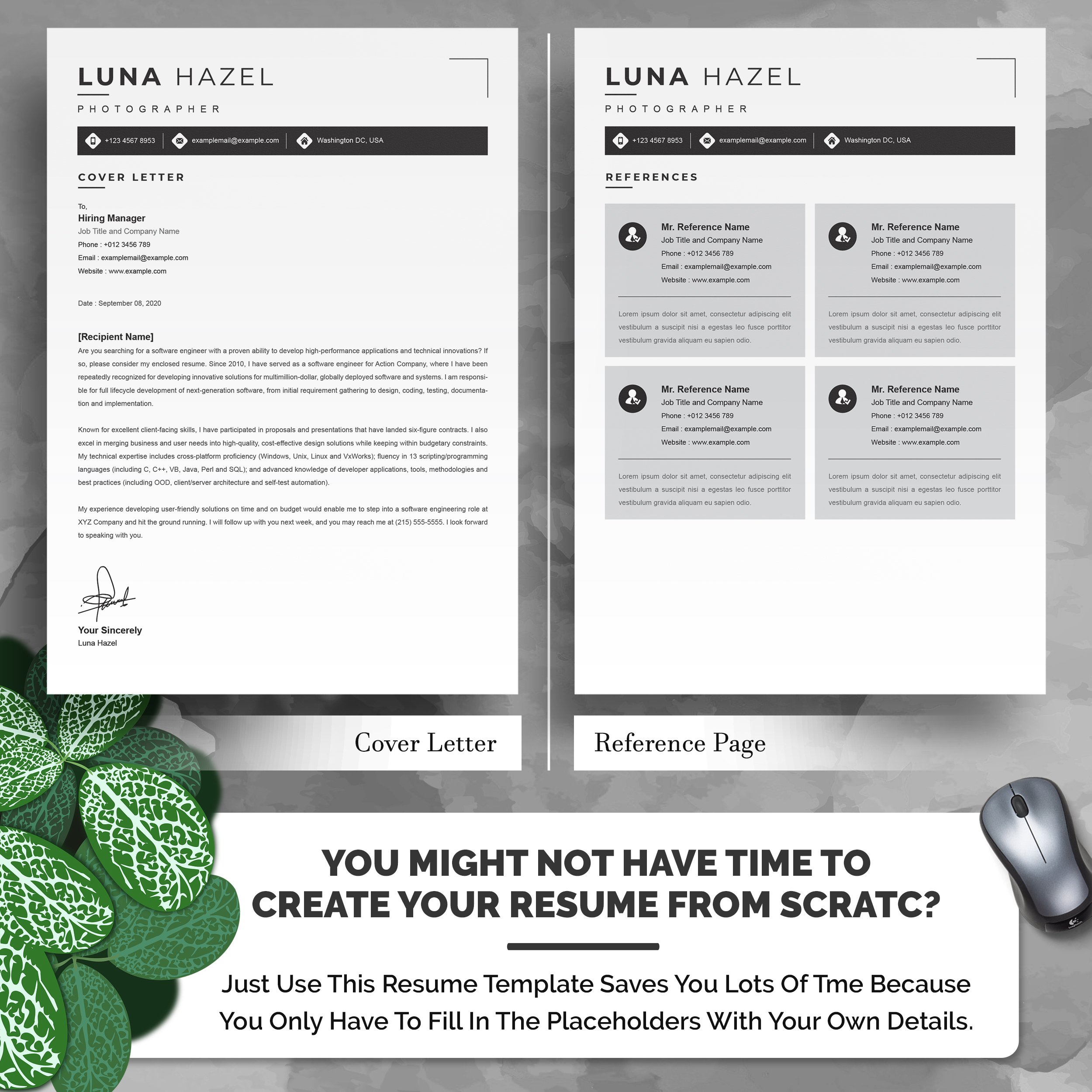 04 5 pages professional ms word aple pages eps photoshop psd resume cv design template design by resume inventor 88