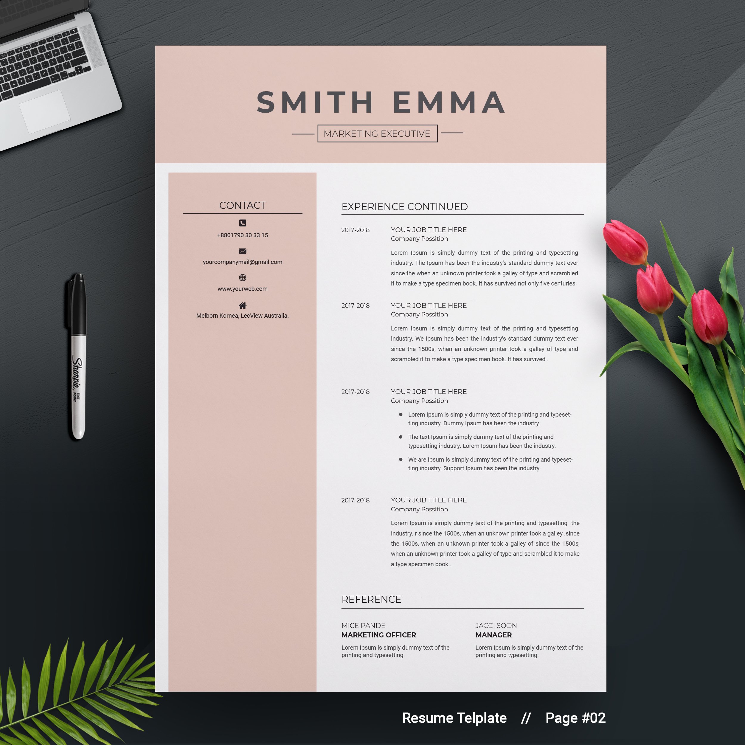 04 free resume page no 02 design template 699