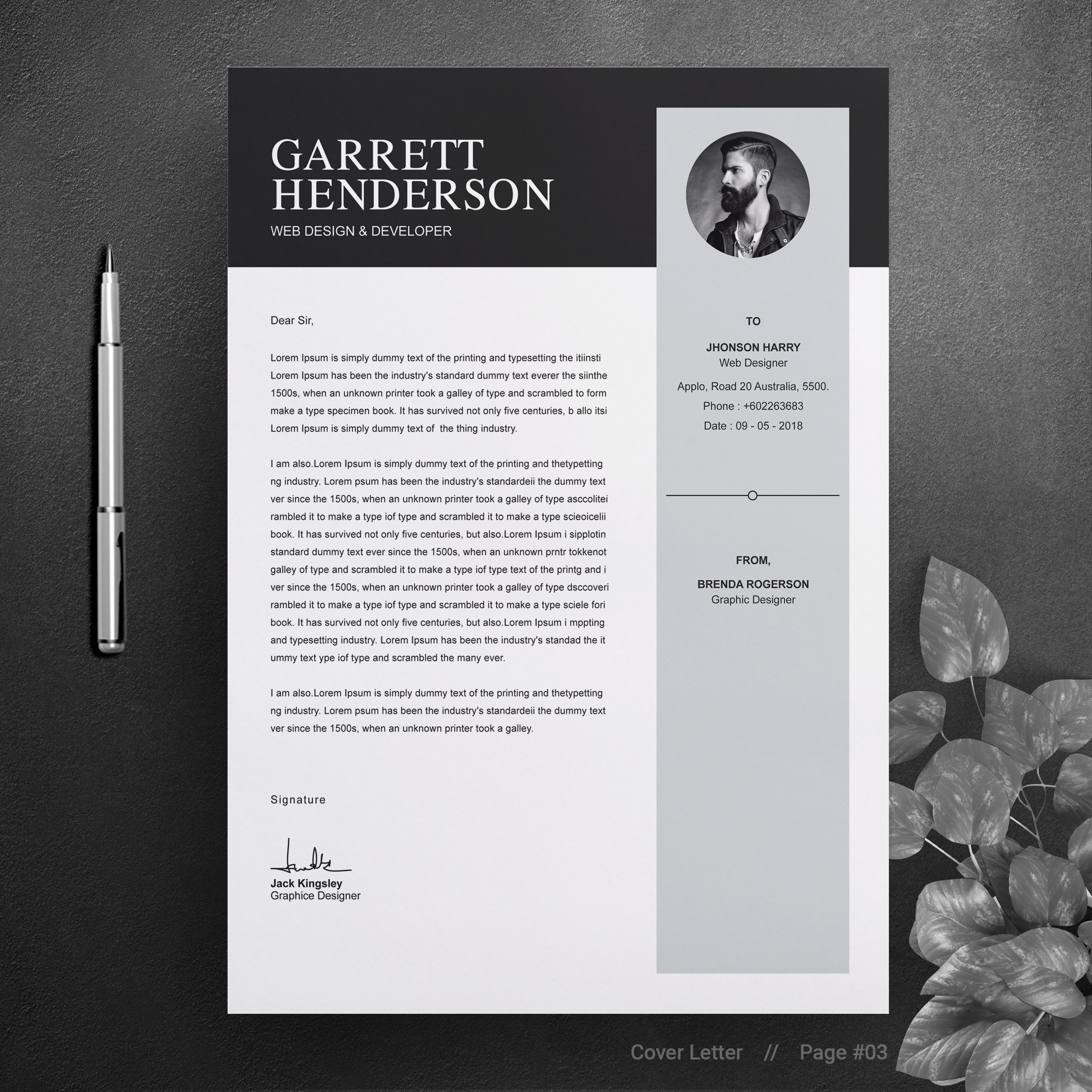 04 free resume template cover letter page no 03 design template 202