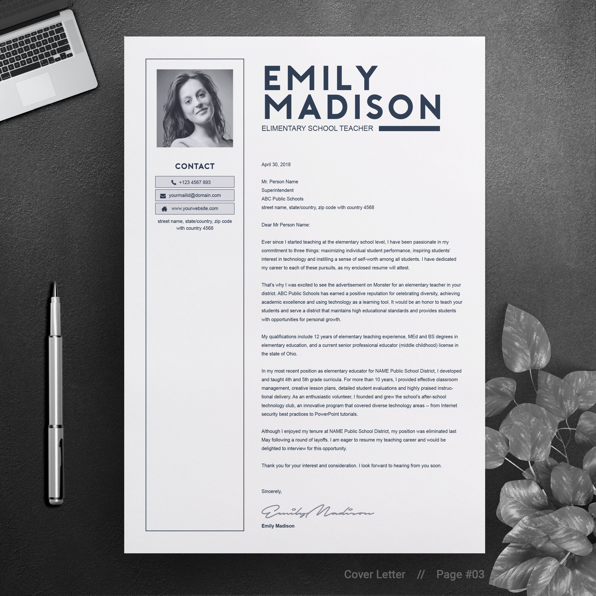 04 free resume template cover letter page no 03 design template 842