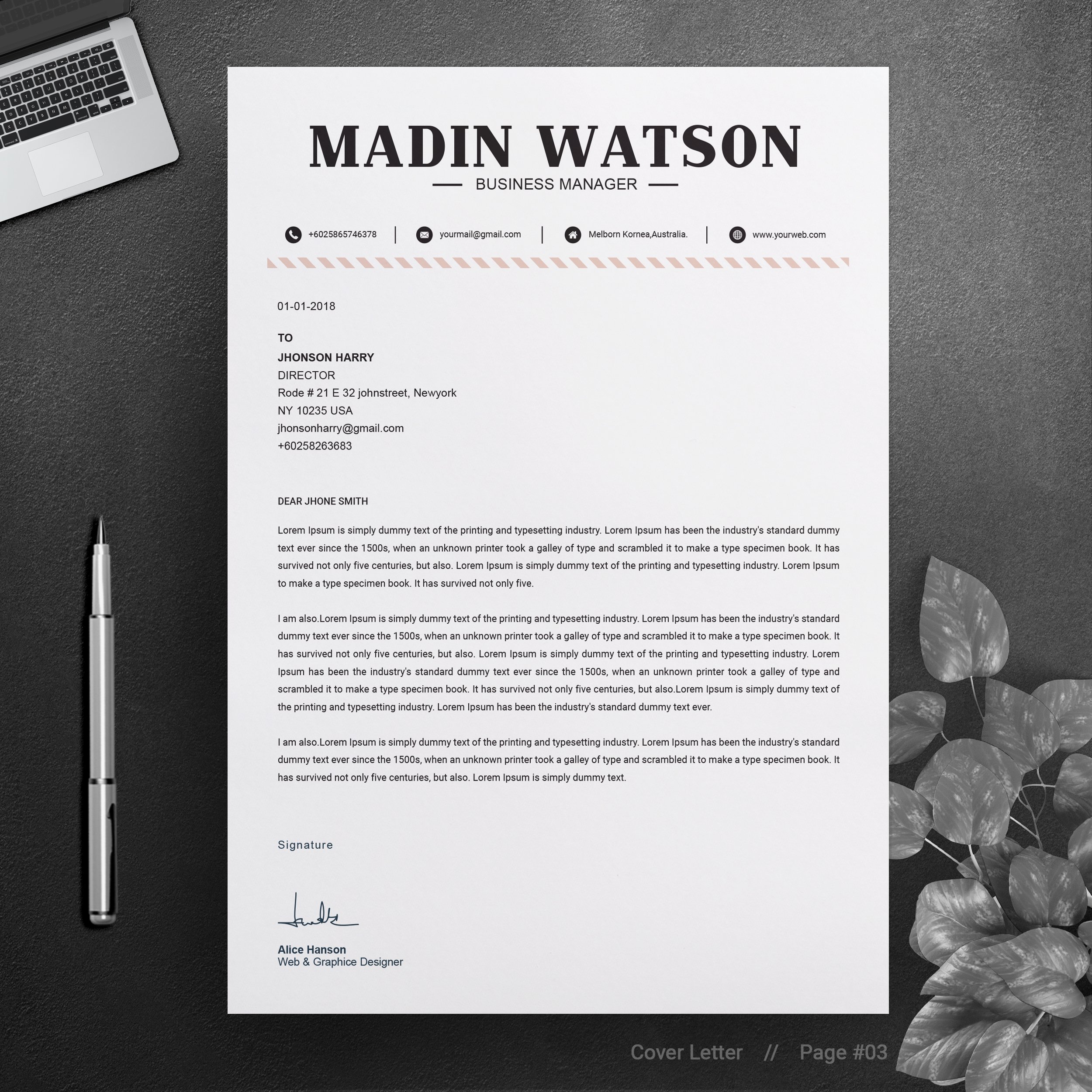 04 free resume template cover letter page no 03 design template 898