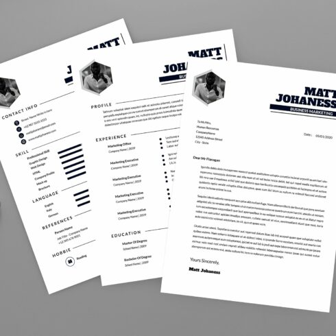 Business Marketing Resume Designer cover image.