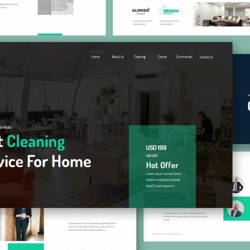 Cleaning Service Google Slides cover image.