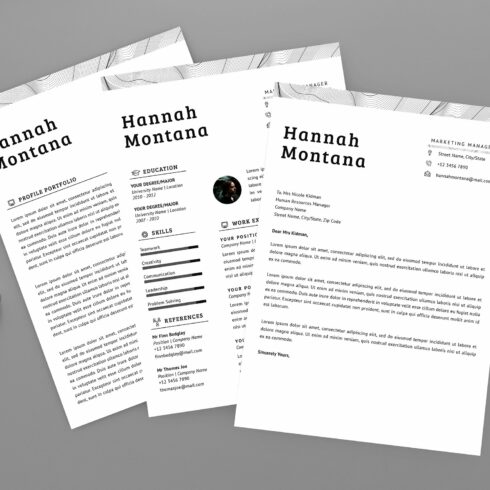 Hannah Marketing Resume Designer cover image.