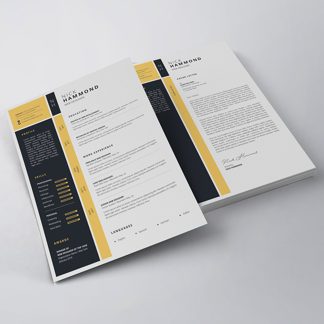 Clean Resume/CV Template preview image.