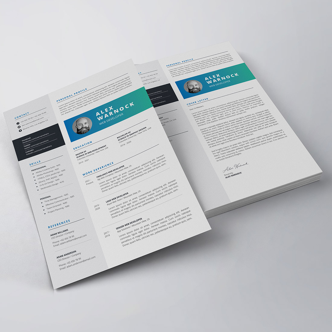 Modern Resume/CV Template preview image.