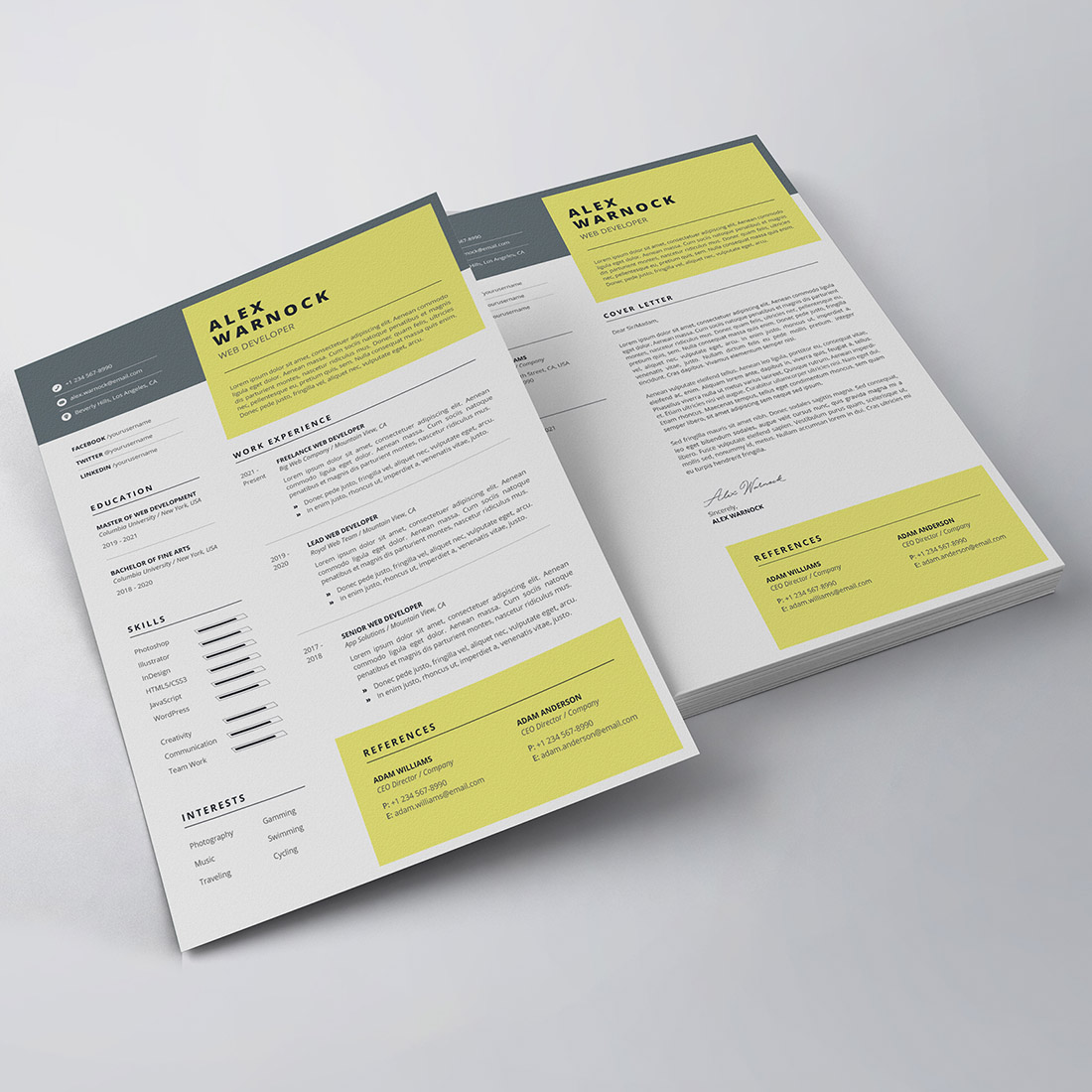 Modern Resume/CV Template preview image.