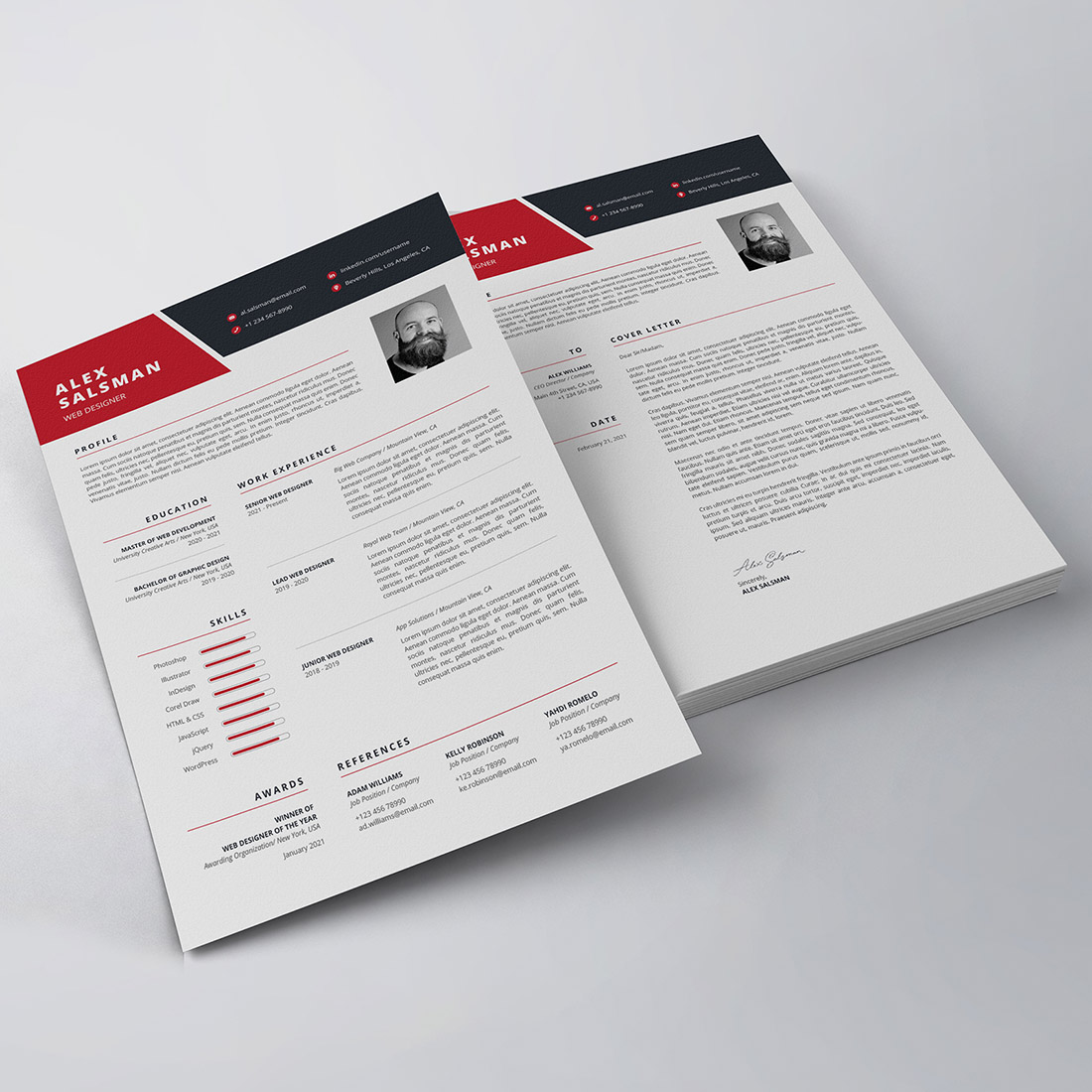 Modern Resume/CV Template preview image.