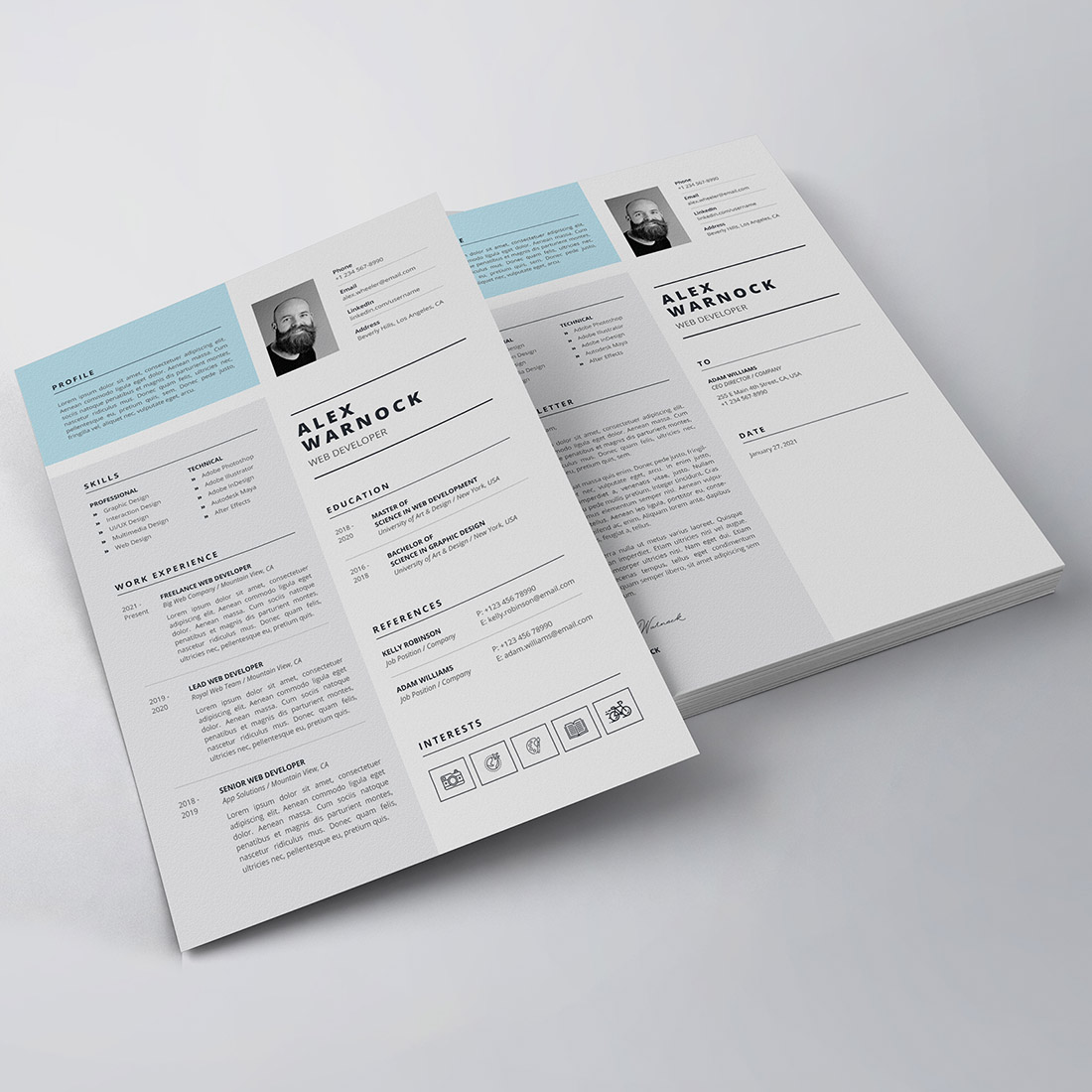 Modern Resume/CV Template preview image.