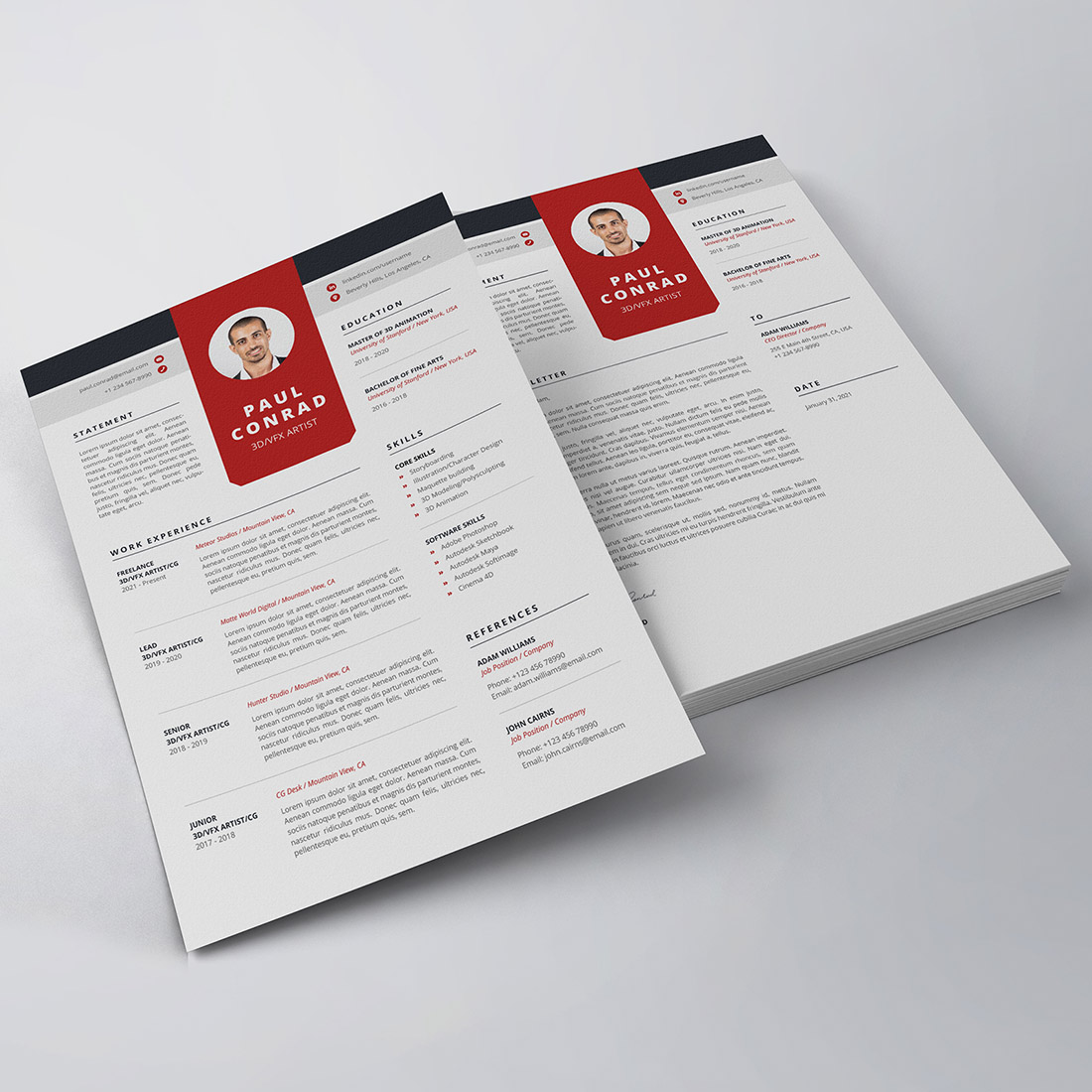 Modern Resume/CV Template preview image.