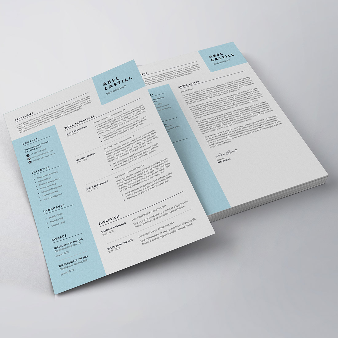 Clean Resume/CV Template preview image.