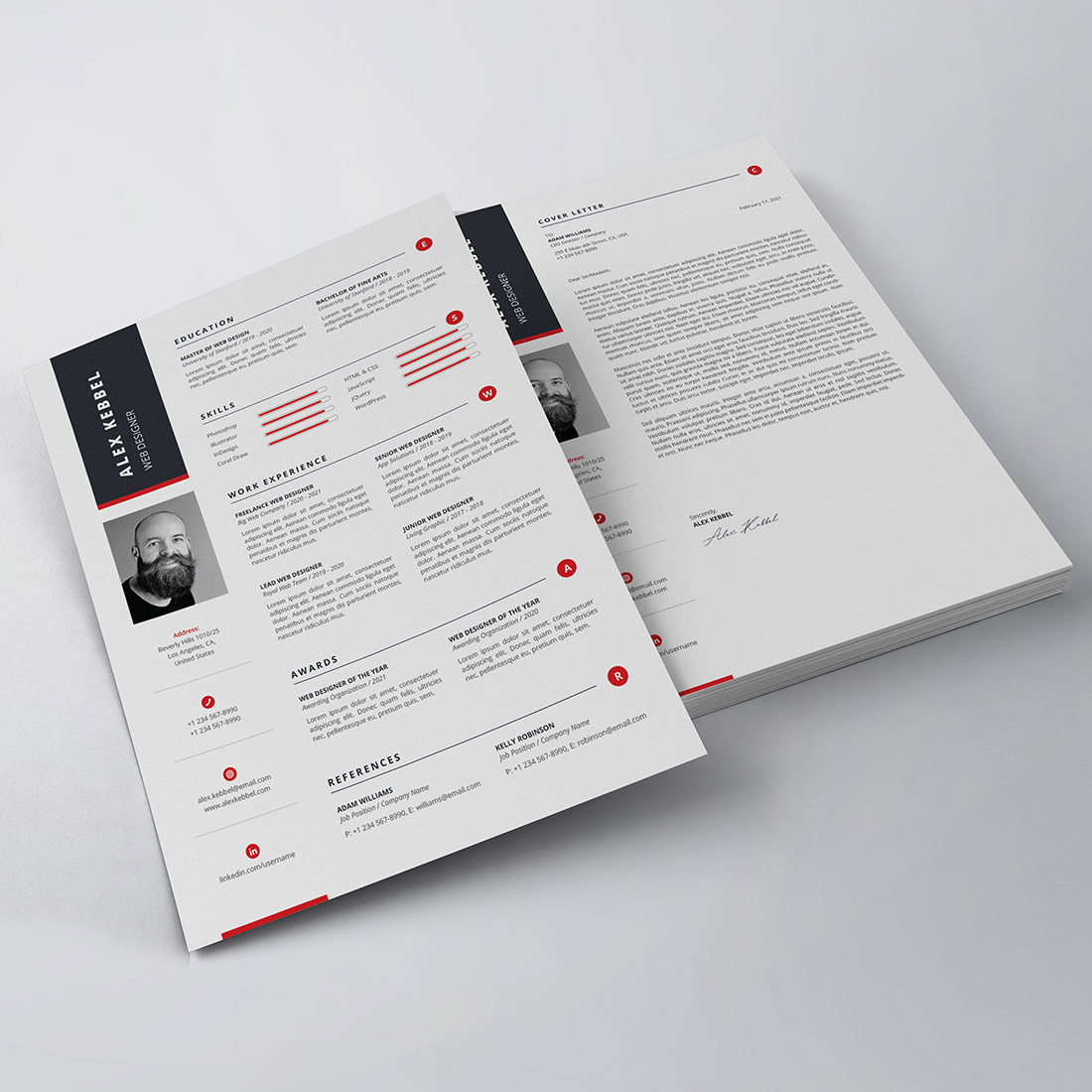 Modern Resume/CV Template preview image.