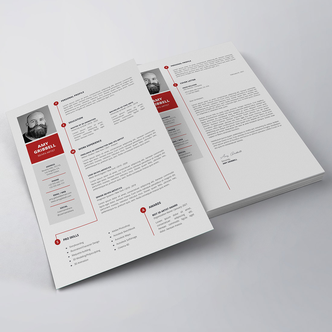 Modern Resume/CV Template preview image.