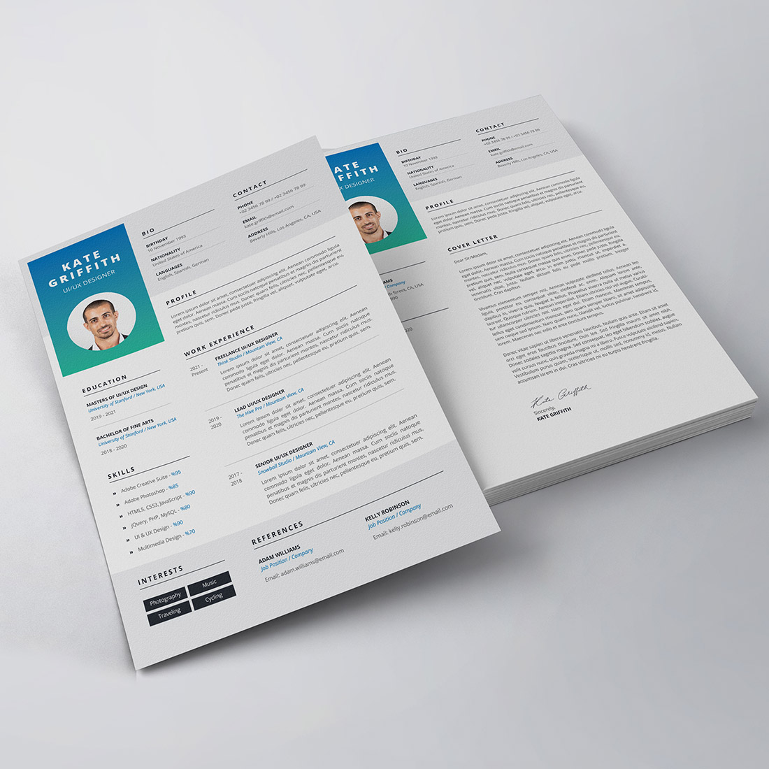 Modern Resume/CV Template preview image.