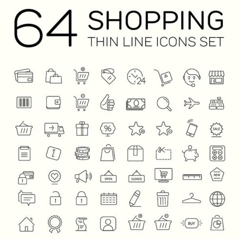 E-commerce and shopping icons. cover image.