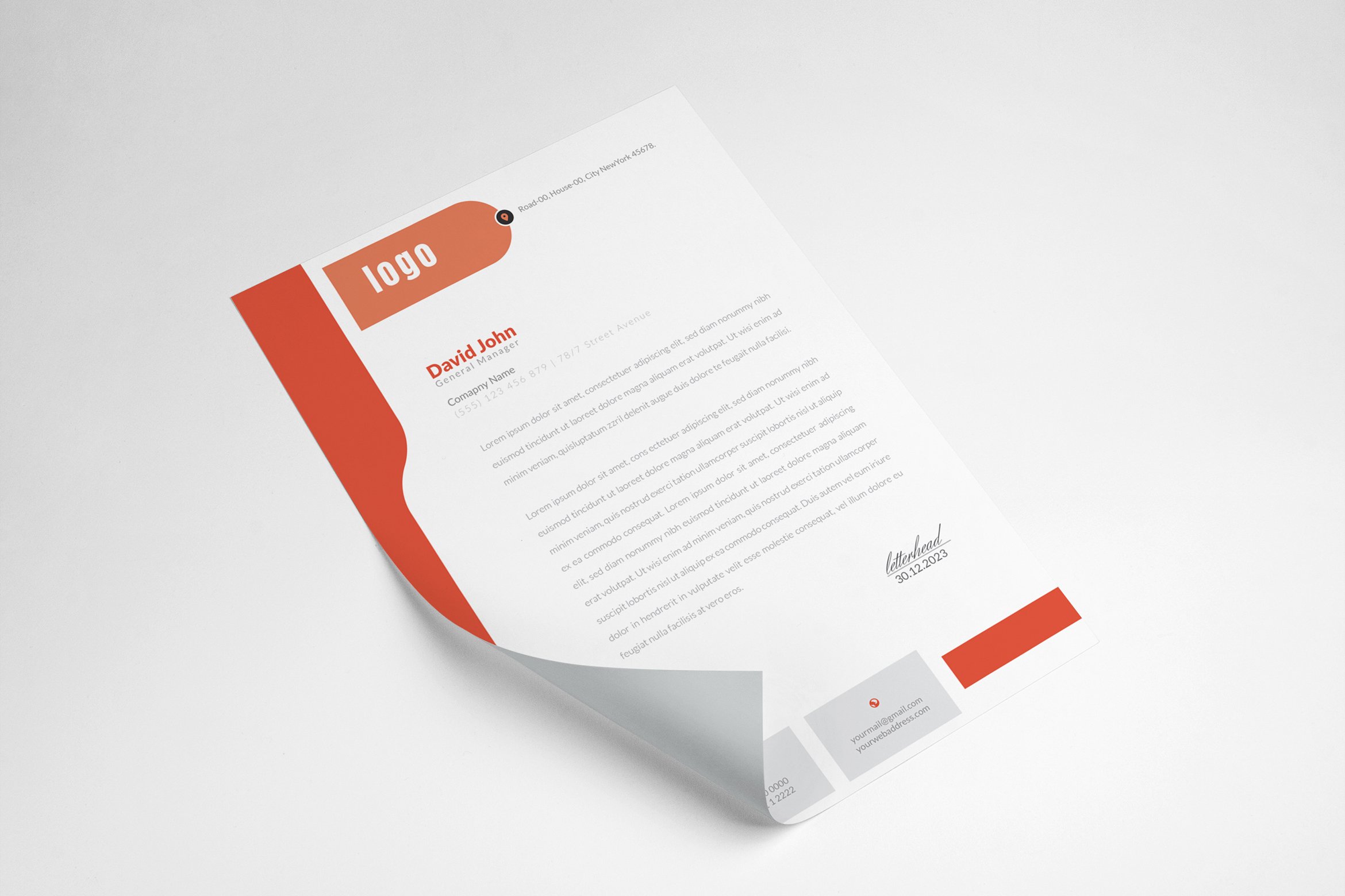 Letterhead Template preview image.