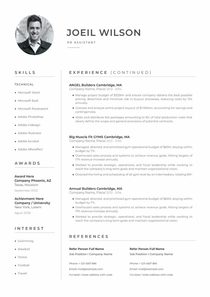 Word Resume And Cover Letter Template Masterbundles