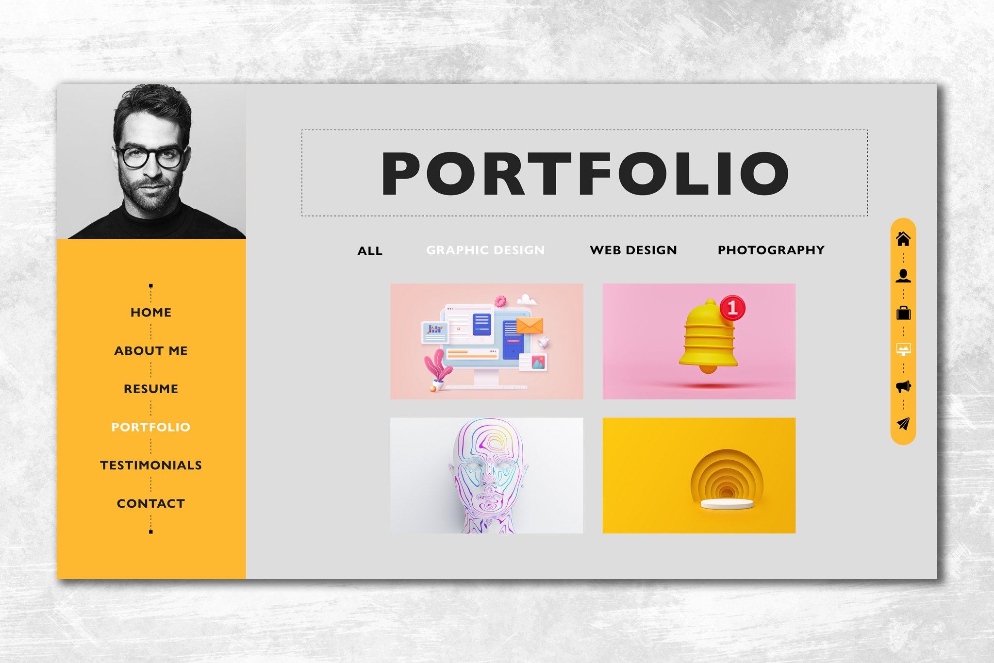 Website design for a photographer.