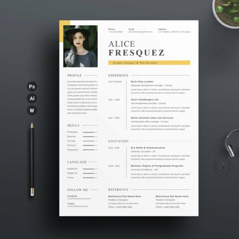Word Resume/CV Feminine cover image.