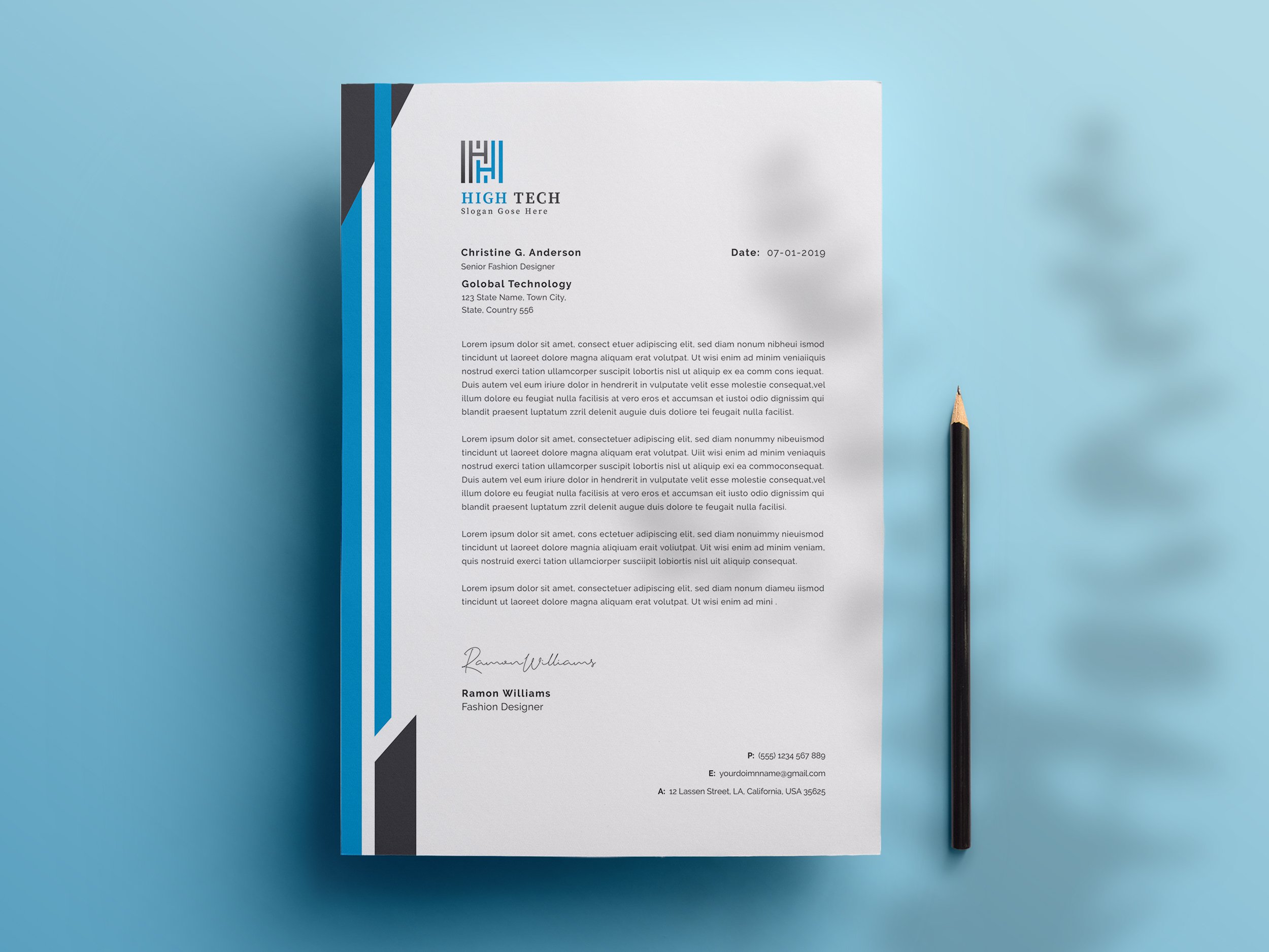 Word Letterhead Template preview image.