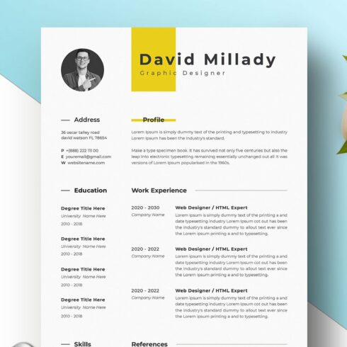 Minimal Resume Template cover image.