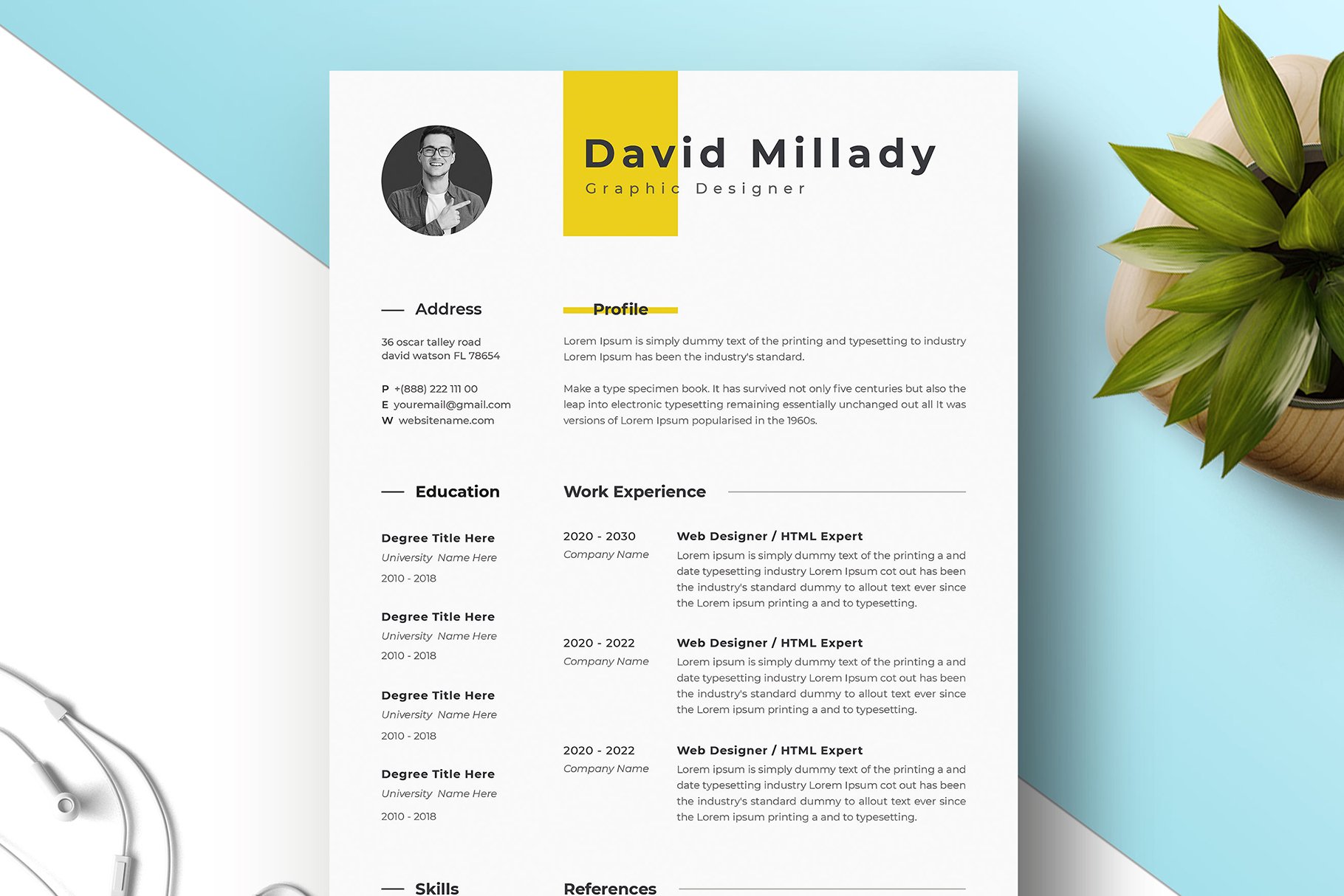 Minimal Resume Template cover image.