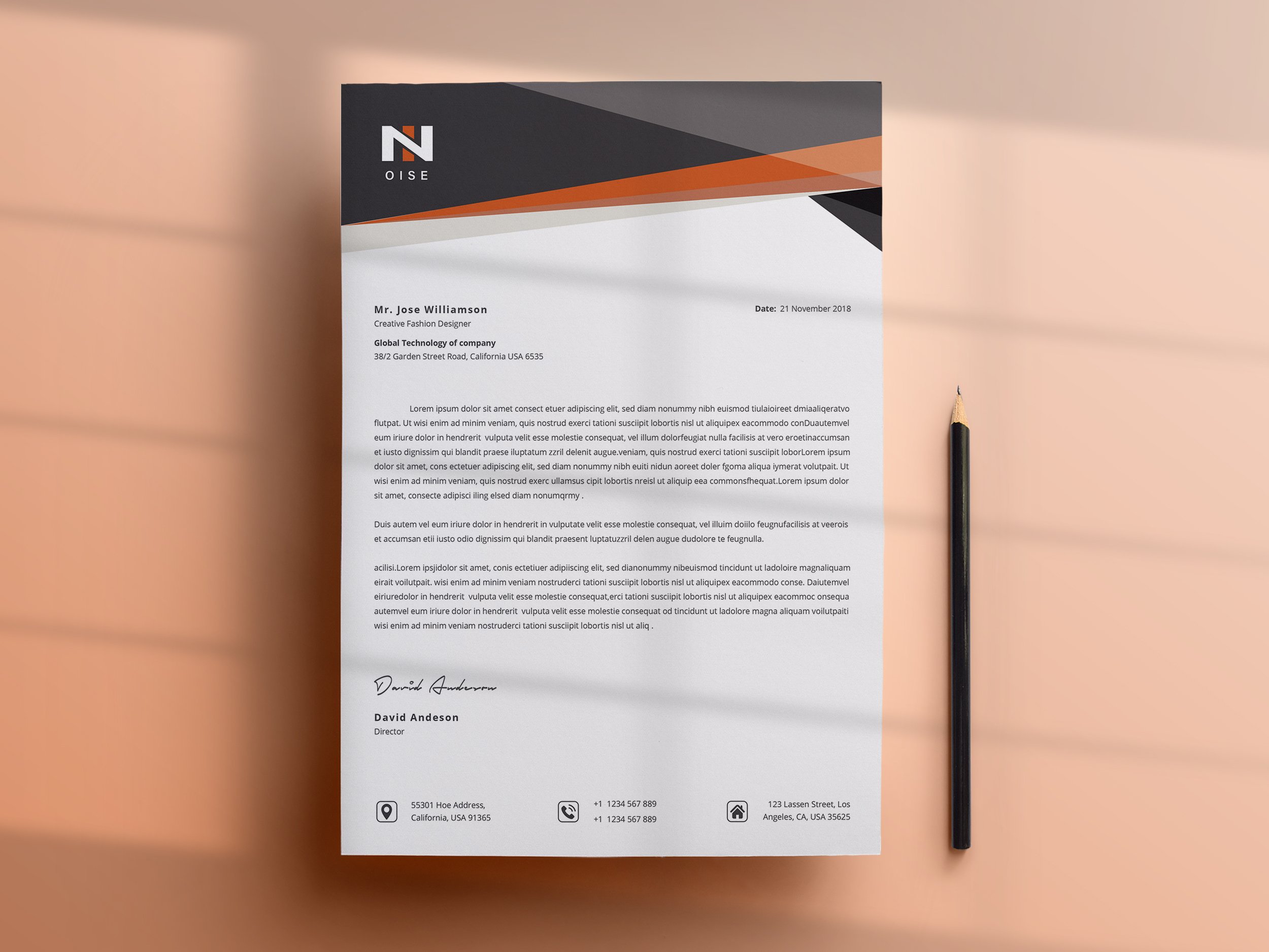 Modern Letterhead Word preview image.