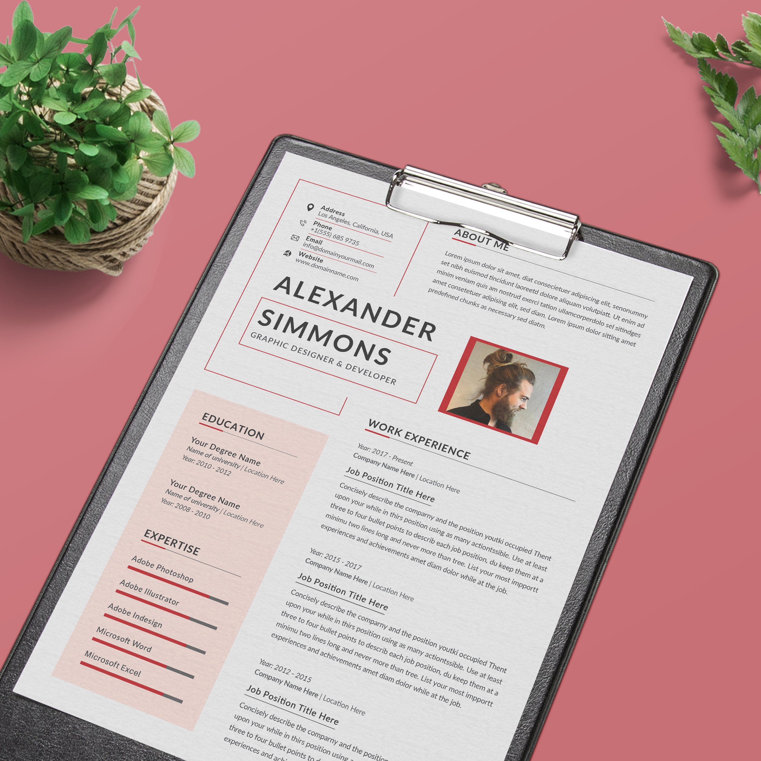 Resume & CV Template (in 4 Colors) – only $4 - MasterBundles