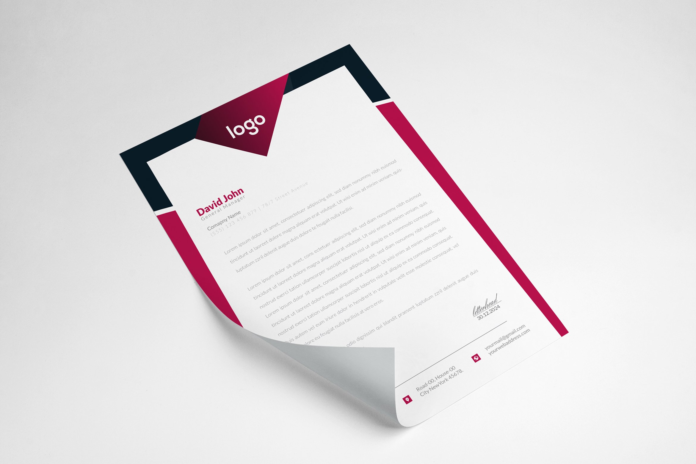 Letterhead Template preview image.