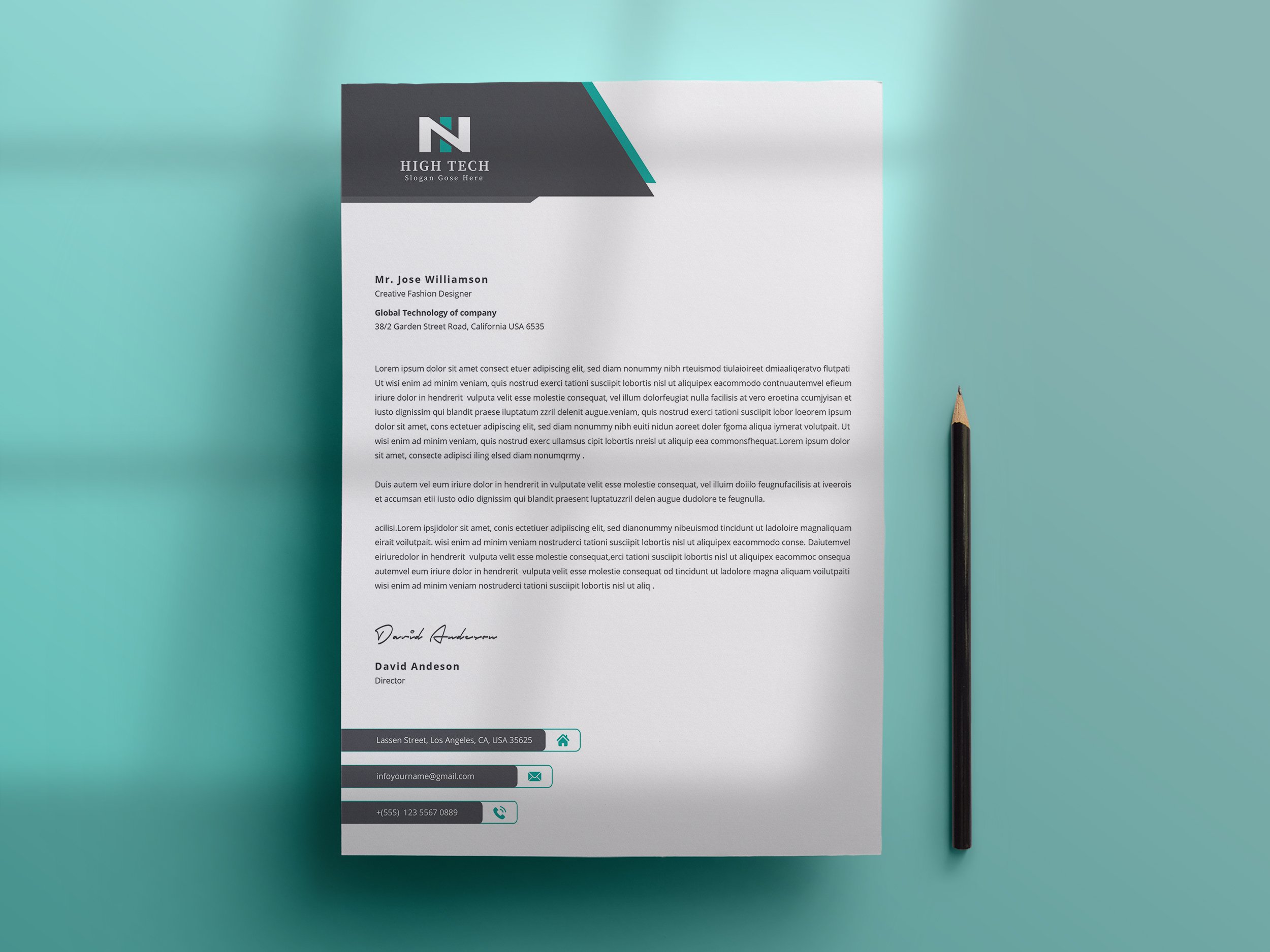 Clean Letterhead Word Template cover image.