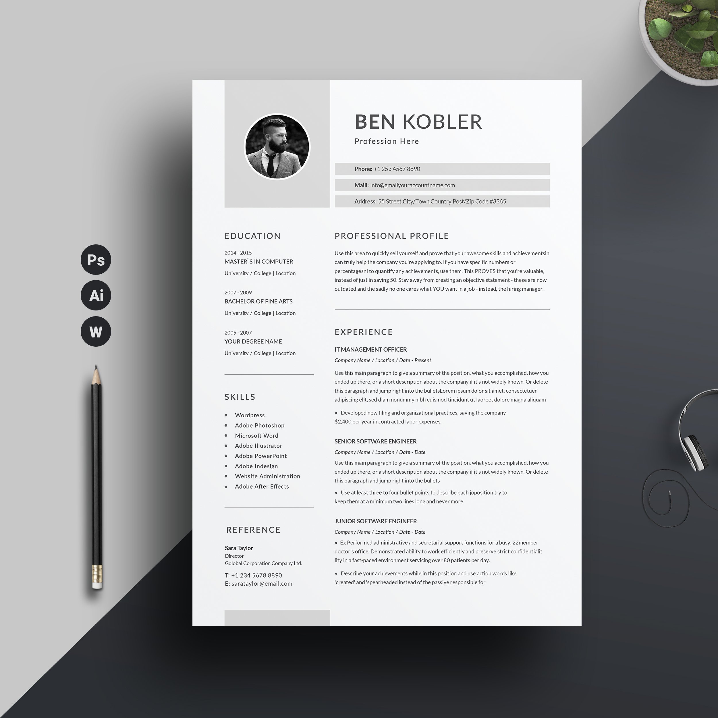 Clean Resume/CV Word cover image.