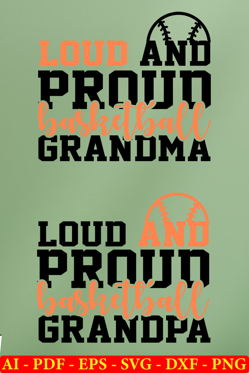 6 Loud And Proud Baskeetball T-shirt SVG Bundle Vol-01 pinterest preview image.