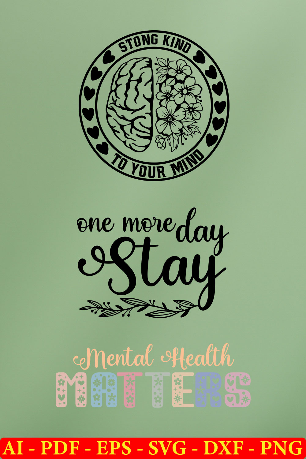 6 Mental Health Matters T-shirt SVG Bundle Vol-04 pinterest preview image.