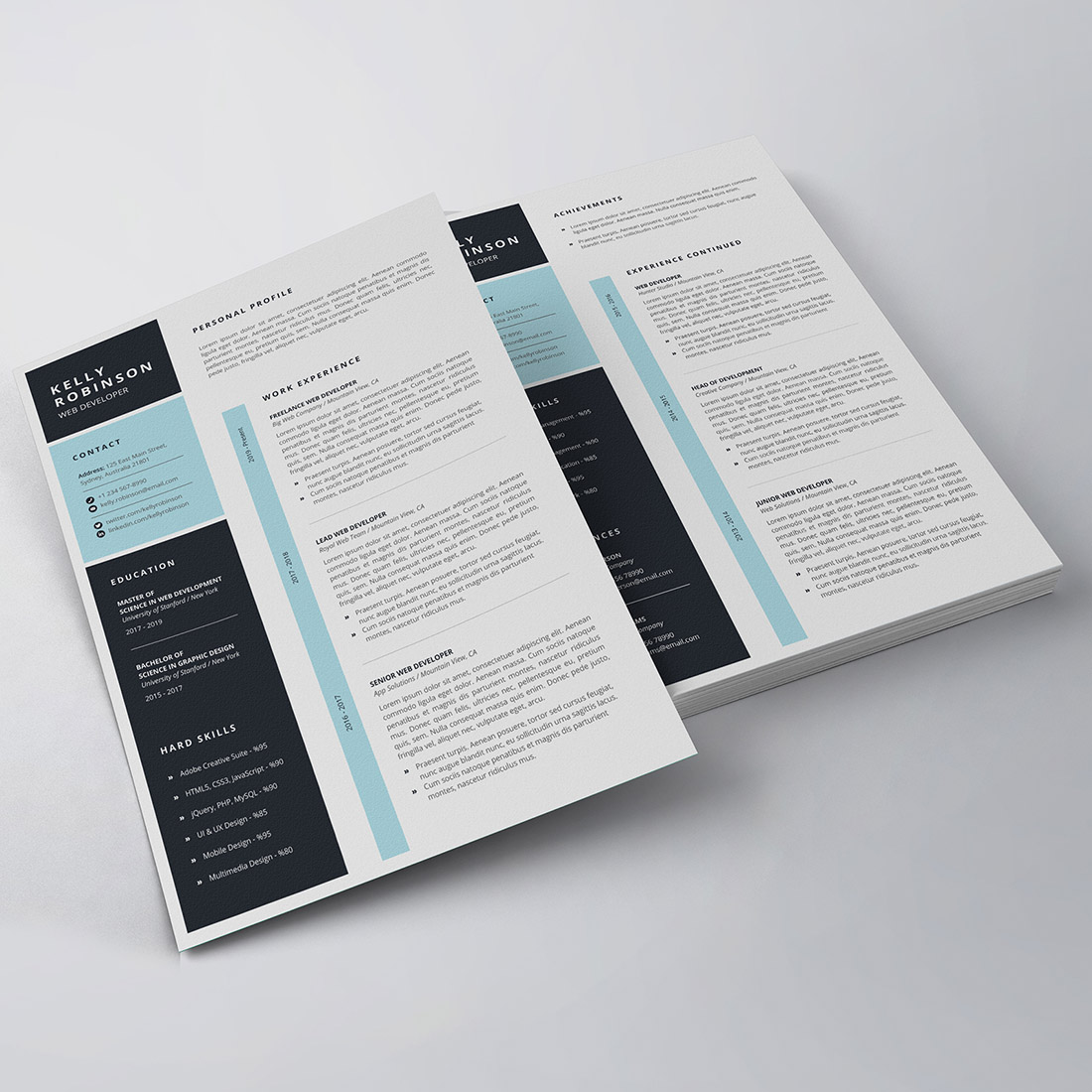 Professional resume/CV template - MasterBundles