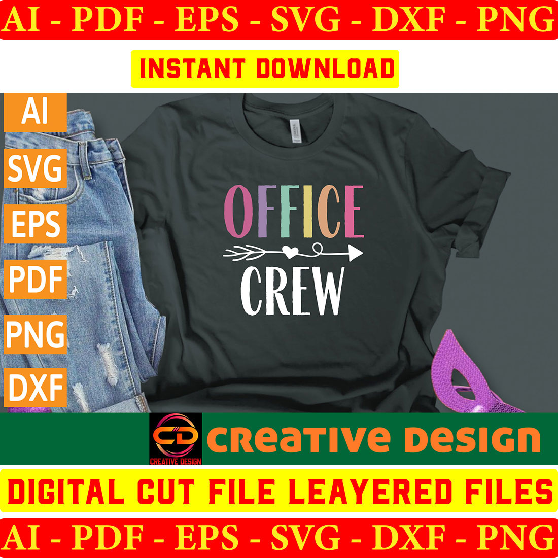 T - shirt with the words office crew on it.