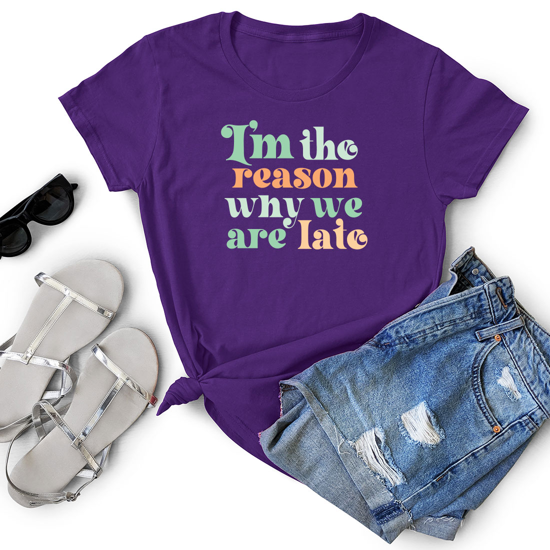 T - shirt that says i'm the reason why we are late next.
