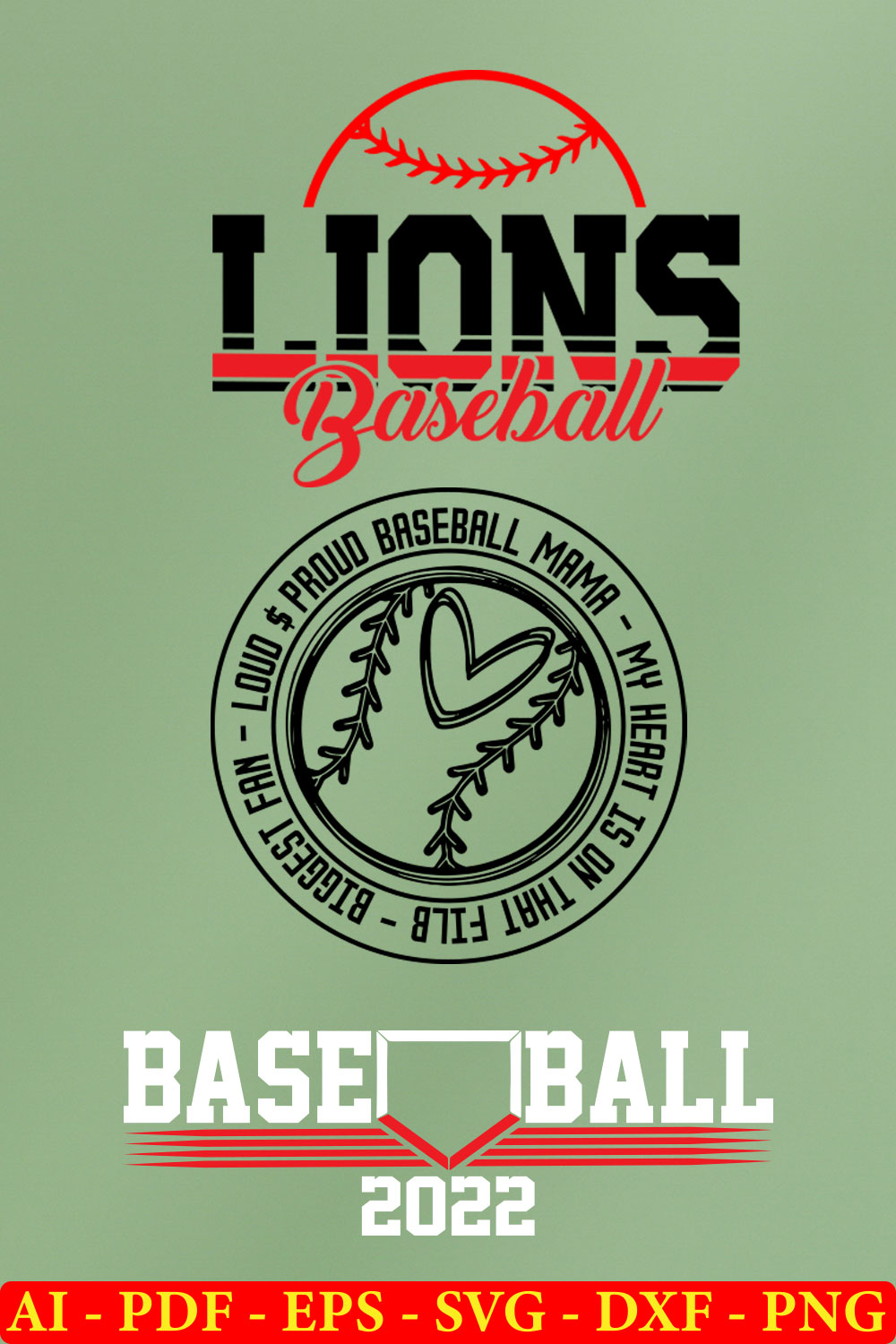 6 Baseball Day T-shirt SVG Bundle Vol-01 pinterest preview image.