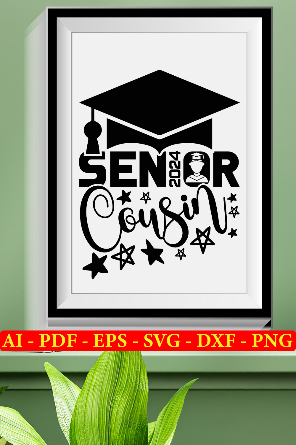 Senior Family 2024 SVG Bundle, Graduation Cut Files pinterest preview image.