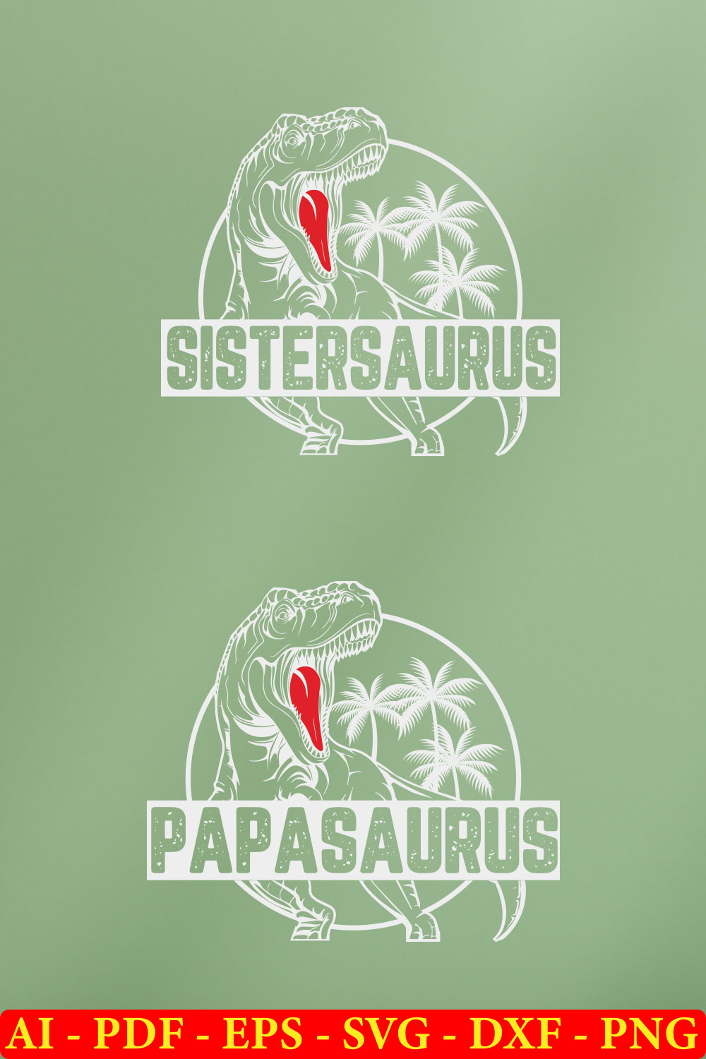 10 Dinosaur T-shirt SVG Bundle Vol-06 pinterest preview image.