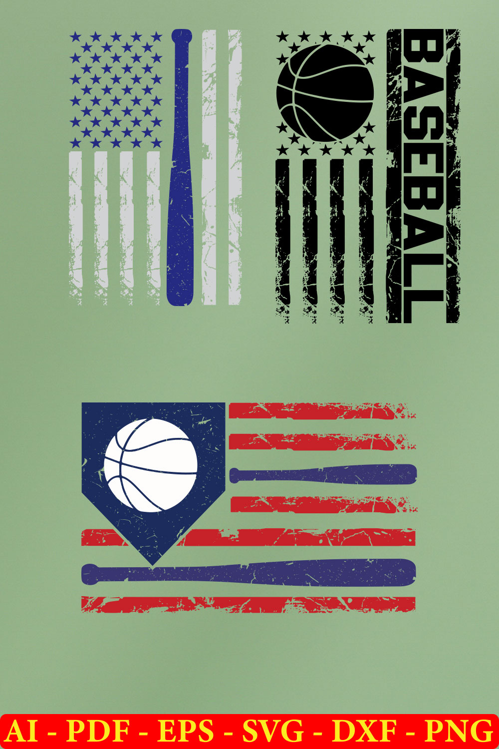 6 Baseball Day T-shirt SVG Bundle Vol-03 pinterest preview image.